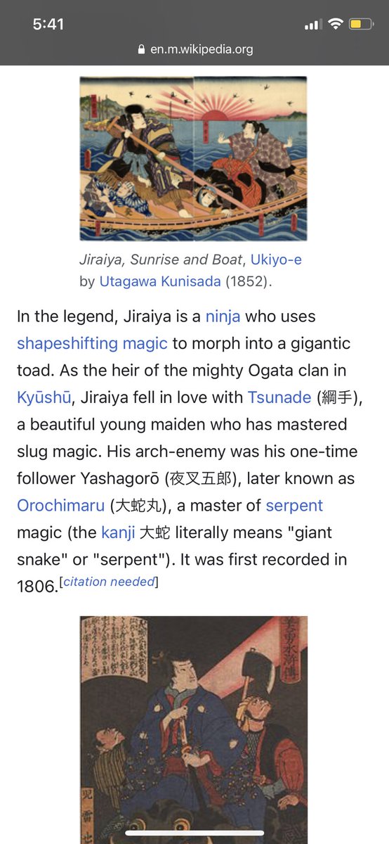 plasticgojo's tweet photo. How did I not know Jiraiya and Tsunade were based off of folktales? https://t.co/ZskY5974qt