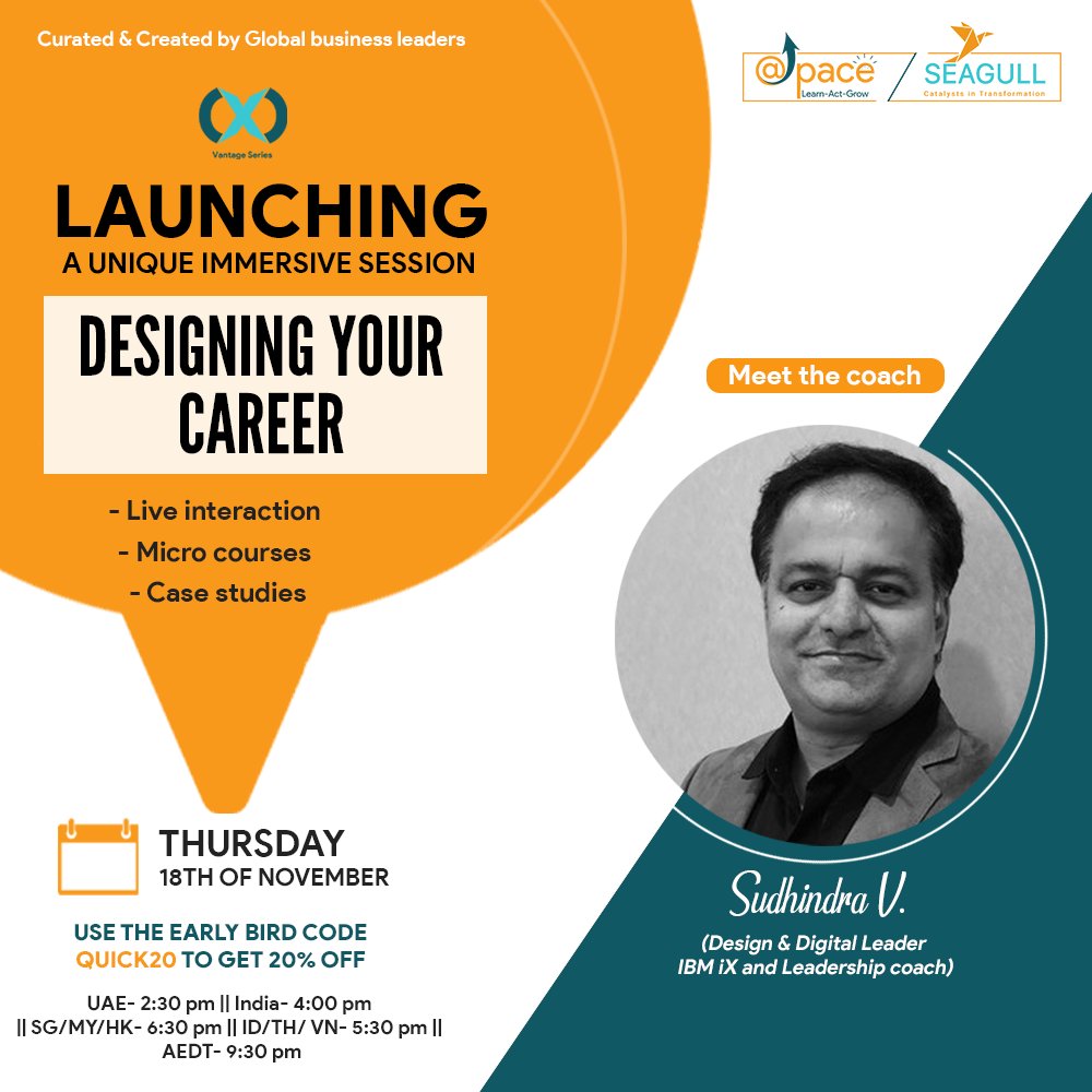 timeforwebinar's tweet photo. Do you have a fulfilling career in a rapidly changing environment? "How ready are you for the future?" Sign up for our CXO Vantage series with the exciting session "Designing your career" on 18 Nov 21. Join us for this workshop Register here - https://t.co/4dPehKpFgN https://t.co/tzKG6BNg9u