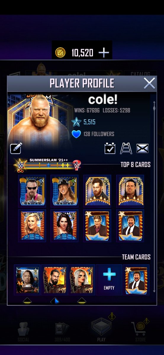 Cole65373276's tweet photo. Still looking for a team for s8 got discord/proof if needed #wwesupercard https://t.co/5HqSIEJL8W