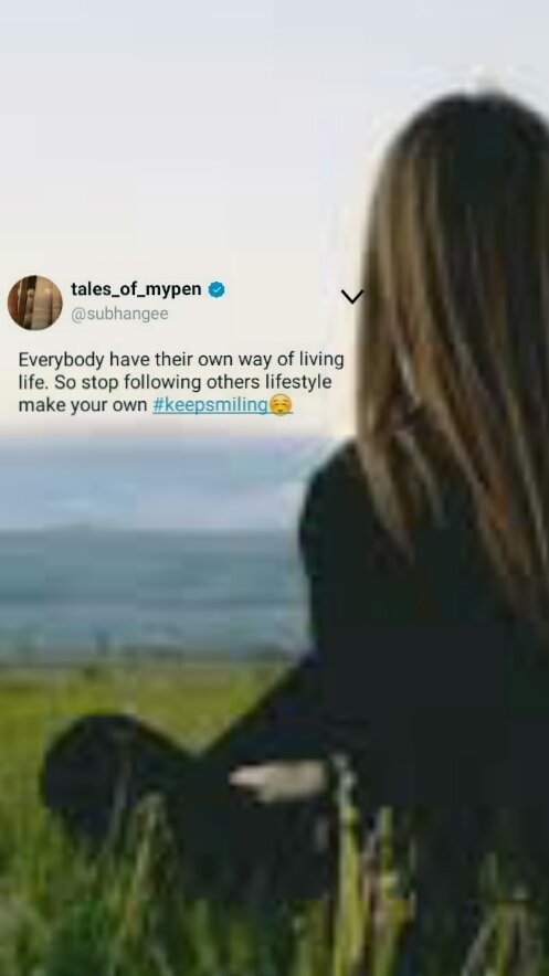 Subhangee11's tweet photo. Everyone have their own way of living life. #keepsmiling #FeelingMyself #LifeGoesOn https://t.co/QCsdXxA0ZS