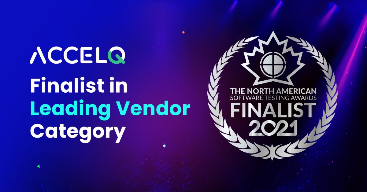 ACCELQ's tweet photo. ACCELQ is proud to be announced as a finalist in the North American Software Testing Awards 2021 in the "Leading Vendor" Category.

Congratulations to all the other finalists, and wishing you the very best.

#testing #testautomation #softwaretestingawards @stnewsamerica https://t.co/022P9jSGgx