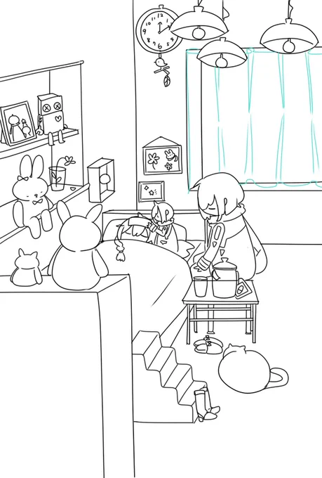 線画〜☺️ 