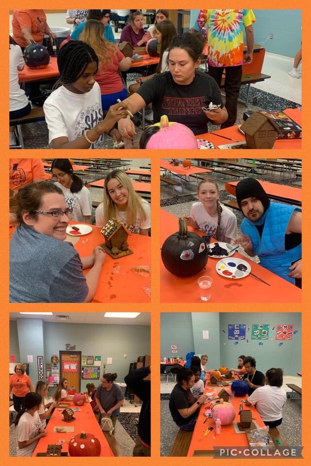 SparrowProject3's tweet photo. Thank you so much Southmoore High School Pom Squad for hosting this Halloween Bash. Pumpkins, cookie decorating, dinner, karaoke, games, and laughter meant the world to our participants and families. A special thank you to Michelle McNear and our special Sparrow volunteers! 🧡 https://t.co/Q44p4scJhr