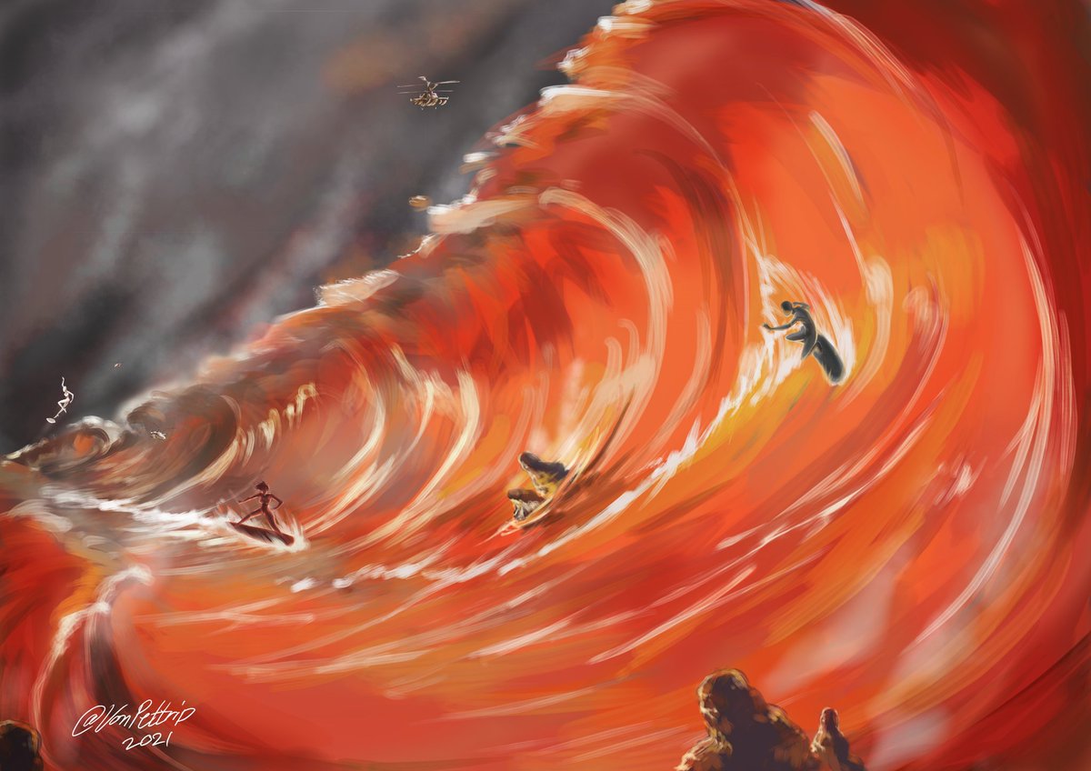 VonPettrip's tweet photo. Lava Surfing
#ArtistOnTwitter #art #digitalart #surf #fantasy #MediBangPaint https://t.co/S3B5oYApbS