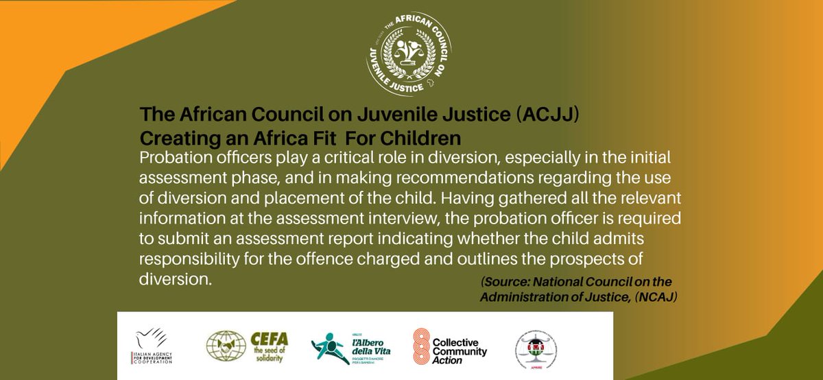 ChildJusticeA's tweet photo. Probation officers play a critical role in diversion, especially in the initial assessment phase, and in making recommendations regarding the use of diversion and placement of the child. #childjustice #juvenilejustice #restorativejustice https://t.co/waQEhsQoSQ