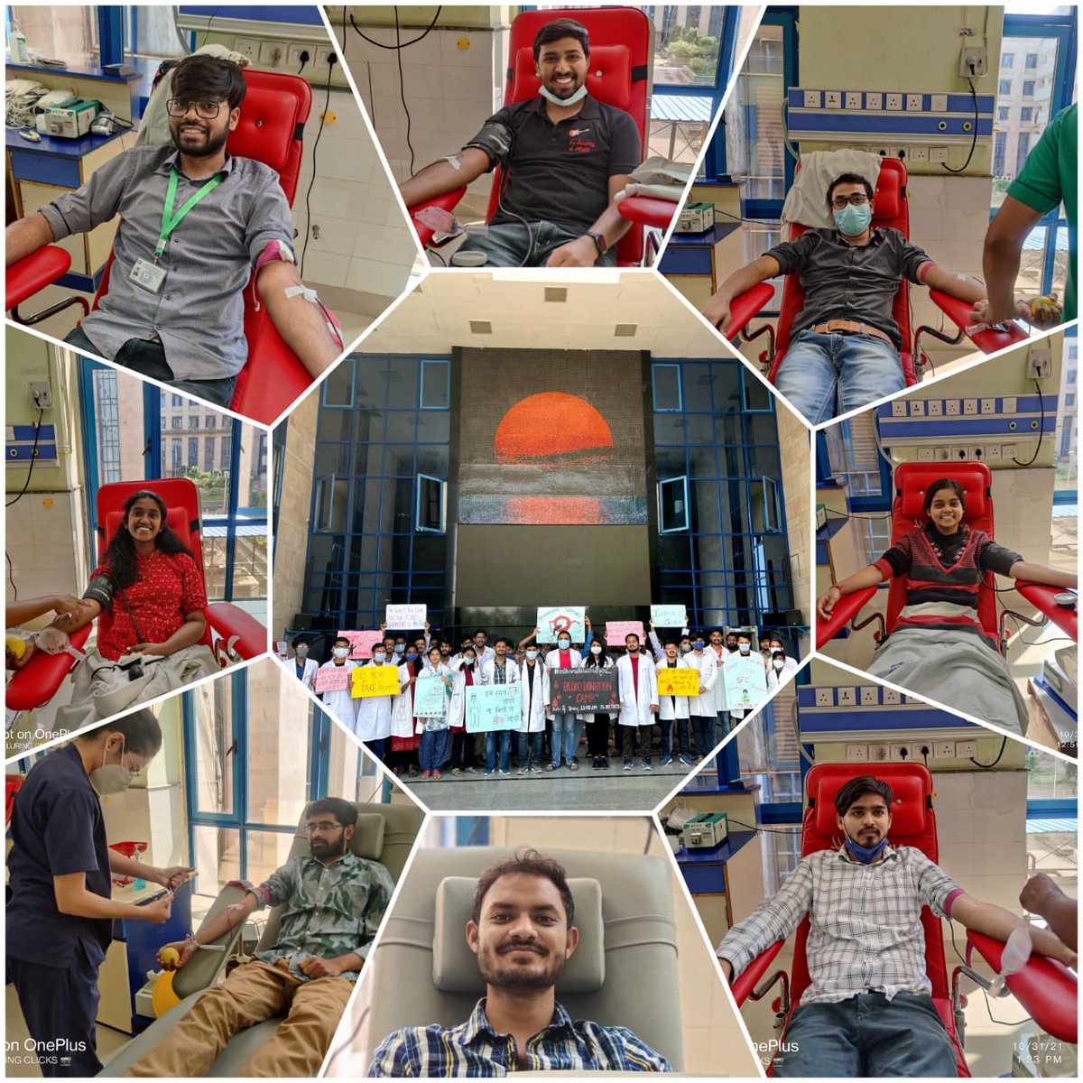 internsaiimsbpl's tweet photo. Blood Donation Drive at #AIIMSBhopal As a part of peaceful #protest.
We stand #peaceful. 
We stand #United 
#aiimsinternon24x7strike 
 #Nocompetentauthority 
#Protest4studentsright 
@MoHFW_INDIA  @DghsIndia @DirectorAtAIIMS @mansukhmandviya @vijaypsbaghel https://t.co/Kximj3csO5