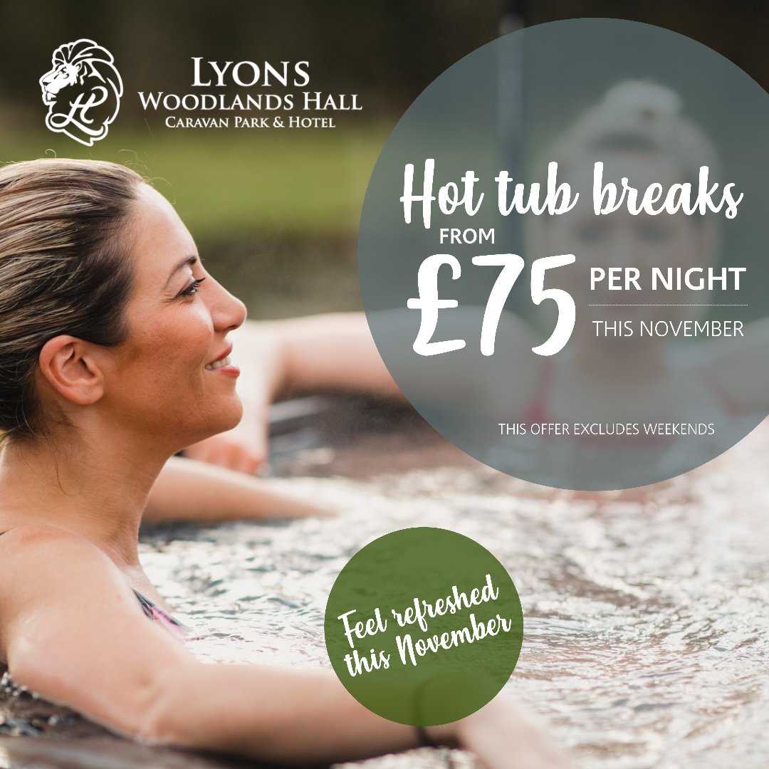 Don’t forget! Hot tub breaks from just £75 per night in November at Lyons Woodlands Hall ❄️

Call to book 01824 702 866 📞