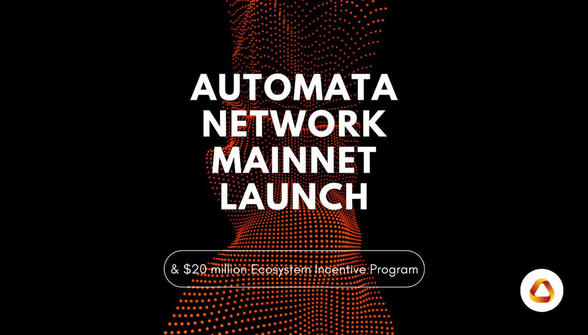 #Automata Network (#ATA), Mainnet’inim yayınlandığını duyurdu. Ayrıca 20 milyon dolar değerinde ekosistem teşvik programı başlatacağını açıkladı.