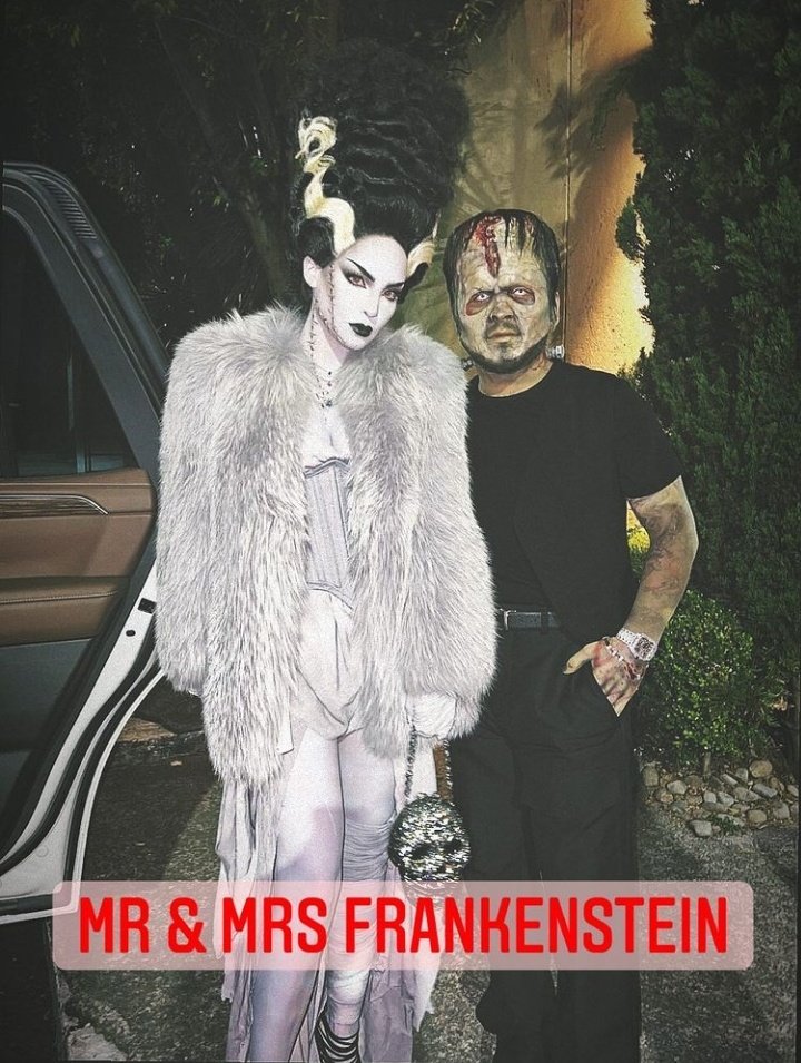 benjiOficiall's tweet photo. Valió la pena desvelarse para ver los disfraces de la princesa del pop latino @belindapop y el rey del regional mexicano @elnodal #nodeliween2021 #Nodeliween #nodeli 💕💕 MR & MRS FRANKENSTEIN 🎃🙌 https://t.co/5oFoUVIuVp
