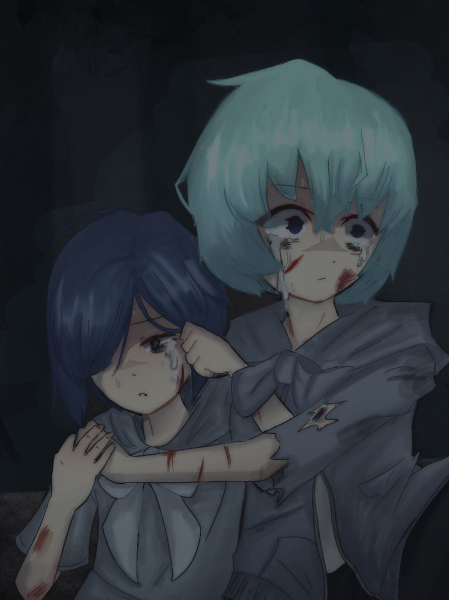 ninten_ka's tweet photo. hi have my spooky yu and rei (alive except they’re about to die)#PuyoPuyo #YuandRei oh no https://t.co/5Z7Nrl2sMy