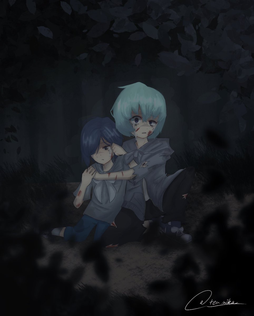 ninten_ka's tweet photo. hi have my spooky yu and rei (alive except they’re about to die)#PuyoPuyo #YuandRei oh no https://t.co/5Z7Nrl2sMy