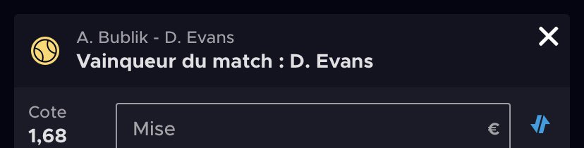 MtoPronos's tweet photo. PRONO DU JOUR 🎾💶

Evans 1,68
Confiance 6/10 
Match à 14h ⌛️

#atpparis #OpenDeParis #Evans 

RT / ❤️ pour le soutien 🙏🏼 https://t.co/w7eWEKxX8D