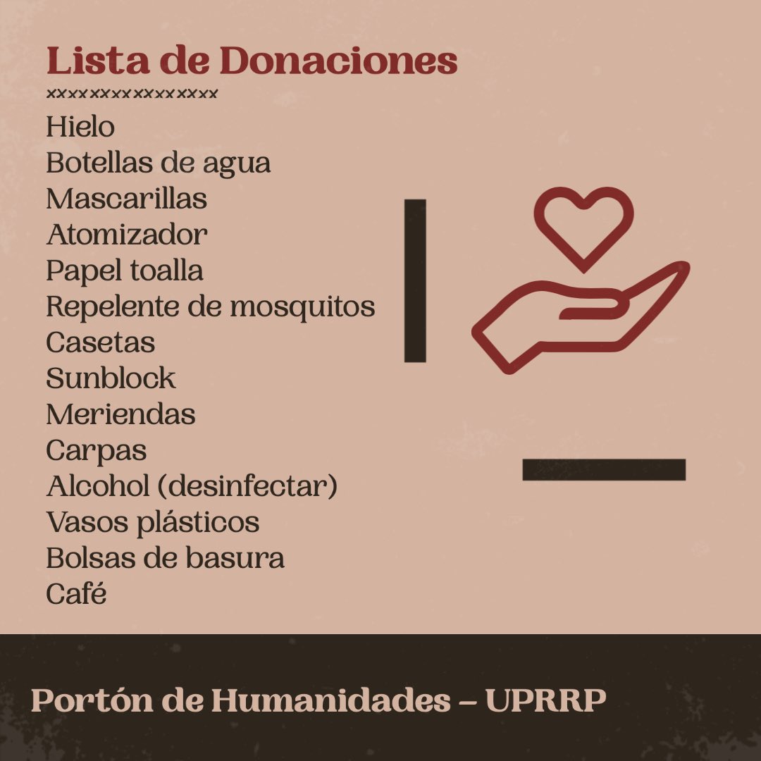 CCMEUPRRP's tweet photo. Tras aprobarse en asamblea de facultad, las facultades de Naturales, Derecho, Humanidades y la Escuela de Planificación están en paro hasta el próximo miércoles. 

 La facultad de Humanidades necesita ayuda. Aquí una lista de donativos que pueden dejar frente al portón principal. https://t.co/EoqfLPeOS0