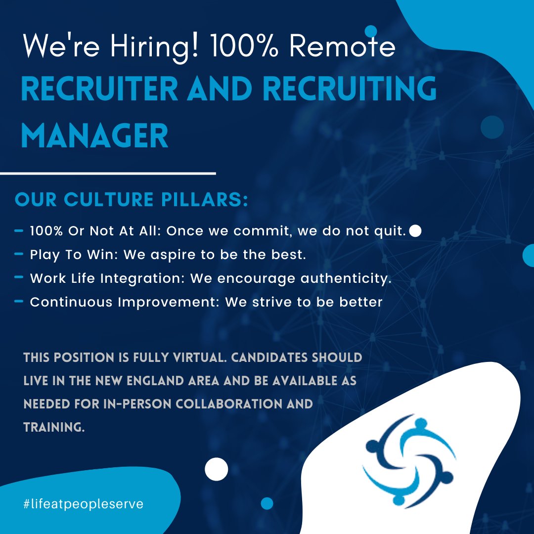 PeopleSERVEinc's tweet photo. We are hiring! Be a part of the PeopleSERVE story! 
#lifeatpeopleserve #peopleserve #hiring #culture https://t.co/vVNuy1jlNK