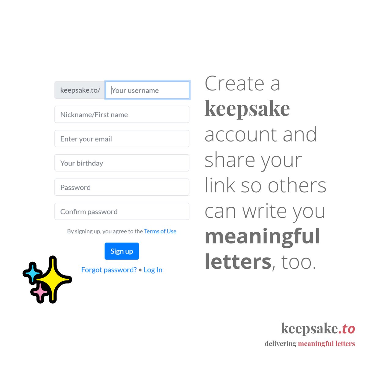 keepsakeletter's tweet photo. Create a keepsake account and share your link so others can write you meaningful letters, too. And favorite the letters that move you so you never lose them ❤ 

Sign up now at https://t.co/aD2p29dJuO 

Here's to delivering more meaningful letters 💌
#KeepsakePersonal https://t.co/k5IzaxLc7X