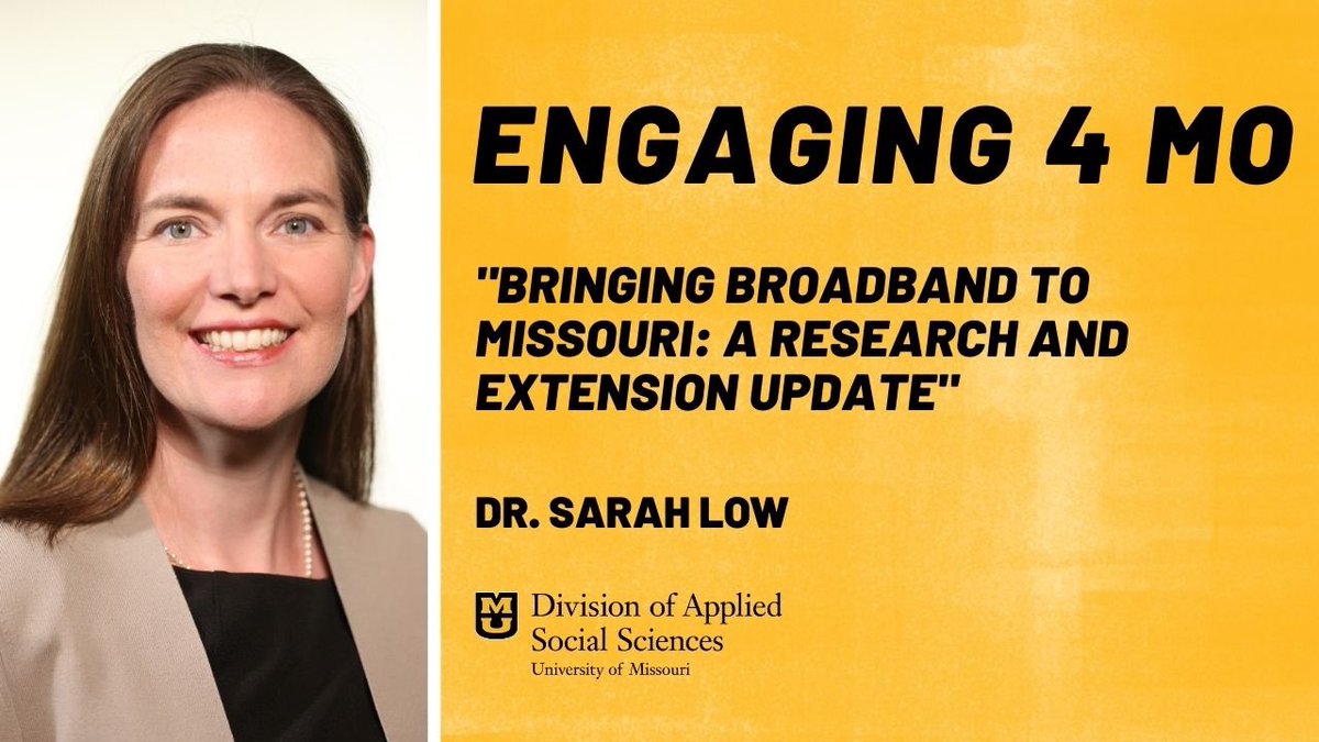 JoeParcell's tweet photo. Broadband is this week's #Engaging4MO webinar topic! At 10 a.m. on Wednesday, Nov. 3 @sarahalow will present "Bringing Broadband to Missouri: A Research and Extension Update." Free registration is at https://t.co/69k4AuG6ly. @cafnr ⁦@MUExtension⁩ https://t.co/o8snZCHpZP