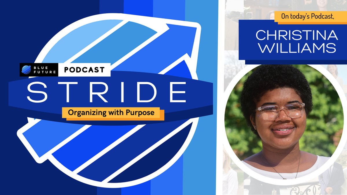 BlueFutureNow's tweet photo. Christina is a dedicated organizer, advocating for voting rights and inspiring change in her community! In this podcast, Christina share’s how she organized at her university, how she works with the ACLU, and her dream of a more just future.

#StridePodcast #OrganizeWithPurpose https://t.co/WfJM019OtB