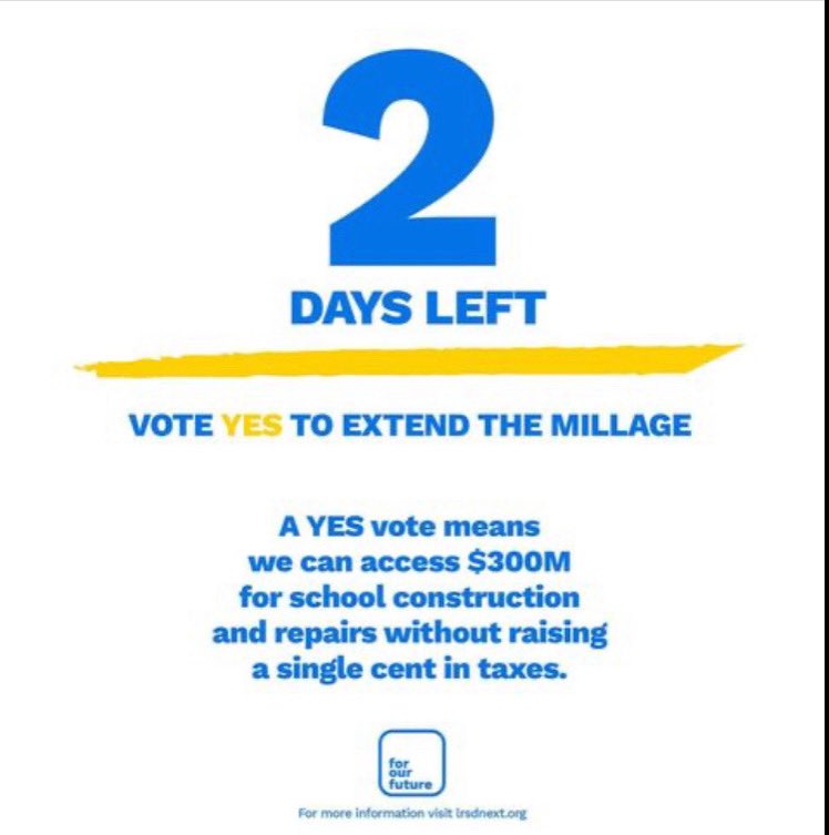 Only a couple of days left to show ur children that you support their futures!  Have you cast your vote FOR the LRSD Millage?  If not, today is a great day to do so!!  #LRSDPowerofUs #OneLRSD