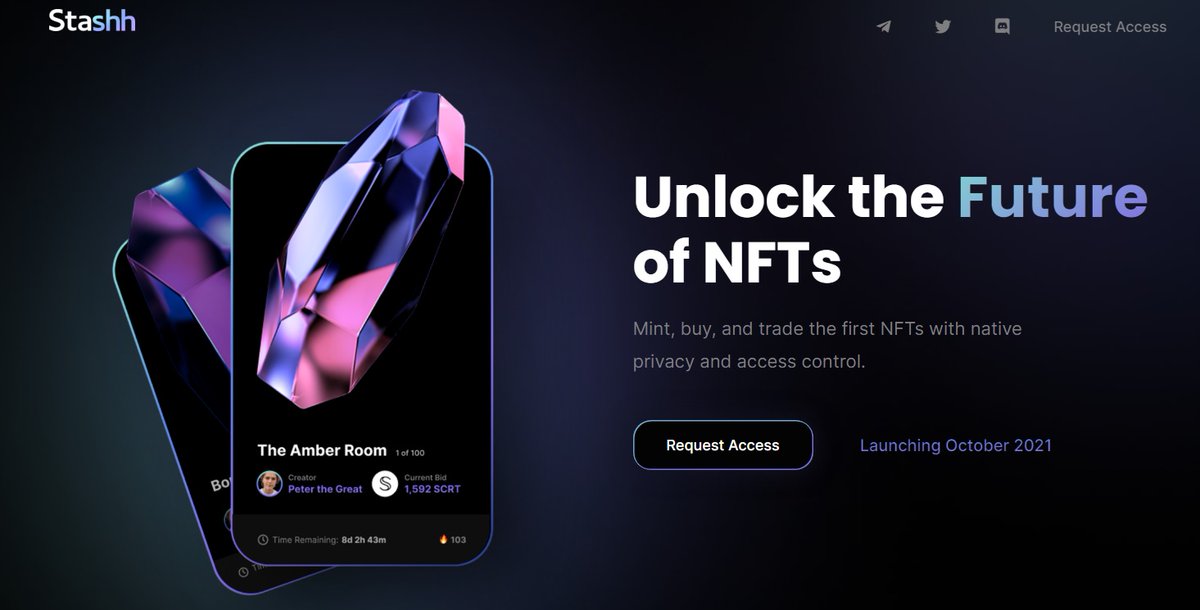 DespiteGeek's tweet photo. @StashhApp launches on mainnet in November, a full stack platform & marketplace supporting $SCRT #NFTs, the 1st NFT with native privacy controls for ownership & metadata
$SCRT is a secret cash machine
$SCRT $SEFI $SIENNA $SILK $SHD $SNB #SecretHeroes #Stashh #AlterMail #Fardels https://t.co/XRAvGbm8UE