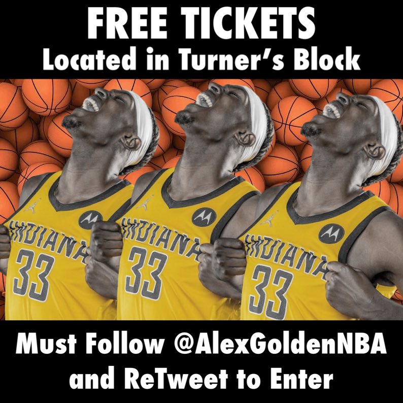 AlexGoldenNBA's tweet image. 🚨🚨PACERS FANS🚨🚨

I’ve got TWO FREE tickets to tonight’s game against the Spurs. 

I’ll pick the winner by 3:00 and message you the details.