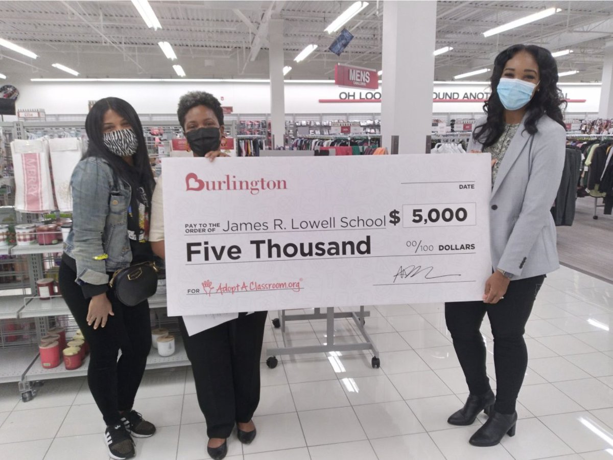 James R Lowell Elementary School’s new neighbors <a href="/Burlington/">Burlington</a> , through a partnership with @Adopt_Classroom donated $5K to the school to help further our students’ education! #THANKYOU #BurlingtonLovesTeachers #PHLED 
philasd.org/blog/2021/10/2…