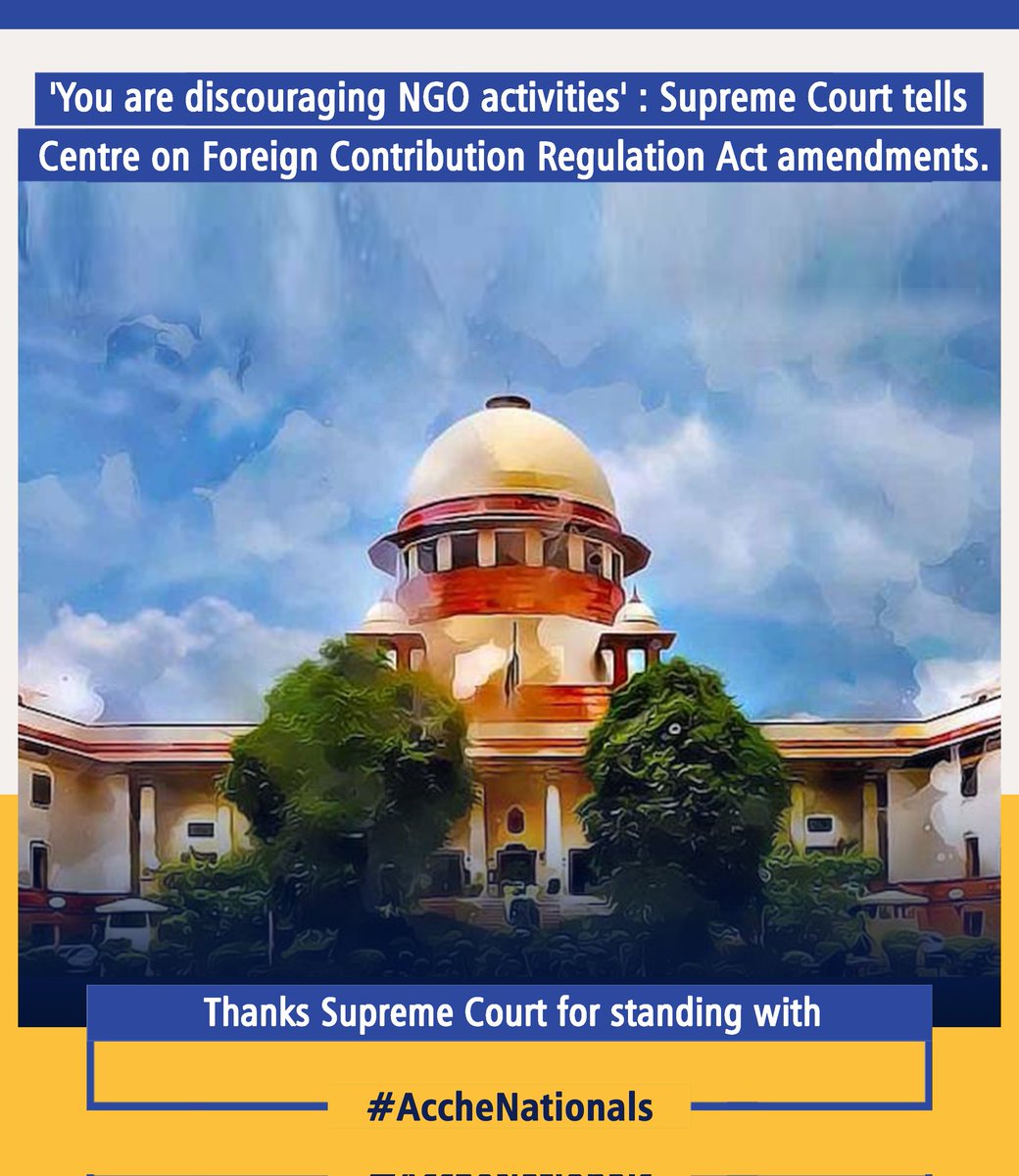 AccheNationals's tweet photo. The bench noted that the amendments imposed an absolute prohibition on the NGOs from transferring the foreign contributions to other entities.

The matter will be next heard on November 9th. 

#AccheNationals deserve full support https://t.co/5zm9PuvTWF