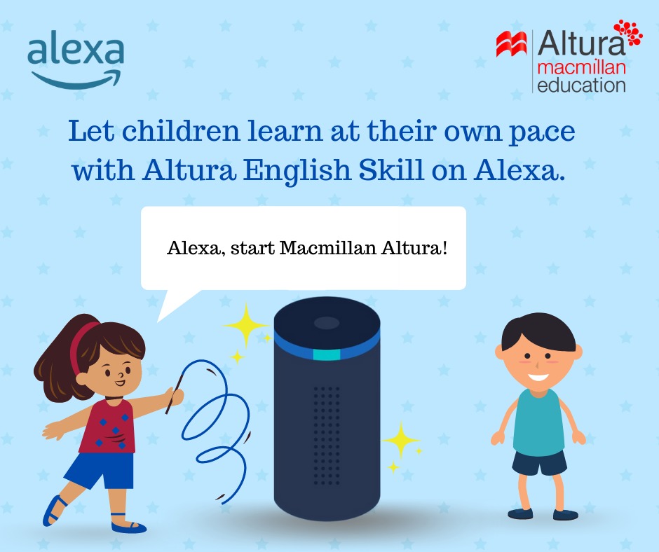 MacmillanEd_Ind's tweet photo. Practice and learn English at your own pace with Macmillan Education- Altura English Skill on Alexa! Available on all Alexa devices and iOS and Android apps.
Read More: https://t.co/6ujmkkKJtG
#MacmillanEducationIndia #Altura #Alexa #LearnwithAlexa @AmazonAlexaIN https://t.co/ZE94moW49S