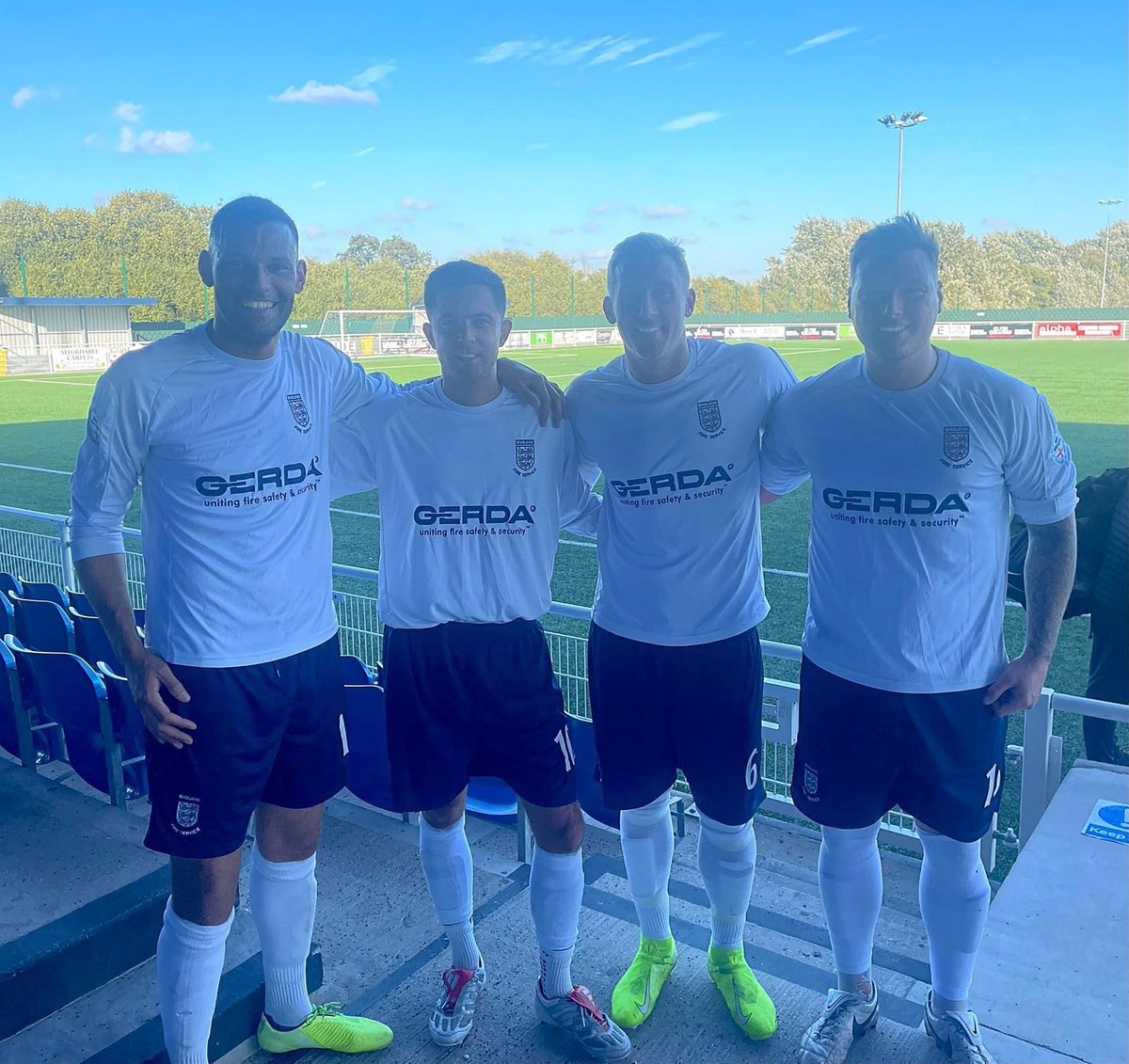 Massive congratulations to Dan, Aaron, Phil and Declan who were all selected to represent England FRS in their match against England Police. 

Final score: England FRS 1-0 England Police 🚒🚓

Great effort and a huge well done! 👏⚽️