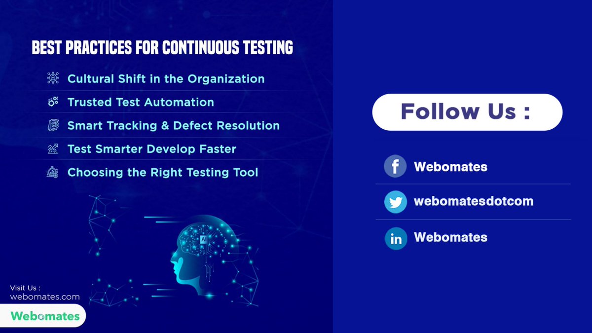 webomatesdotcom's tweet image. Know about the 5 Best Practices for Continuous testing at: webomates.com/blog/continuou…

#IntelligentTesting  #IntelligentTestAutomation #TestAutomation #API #AITesting #ArtificalIntelligence #ContinuousTesting #DevOps #webomates