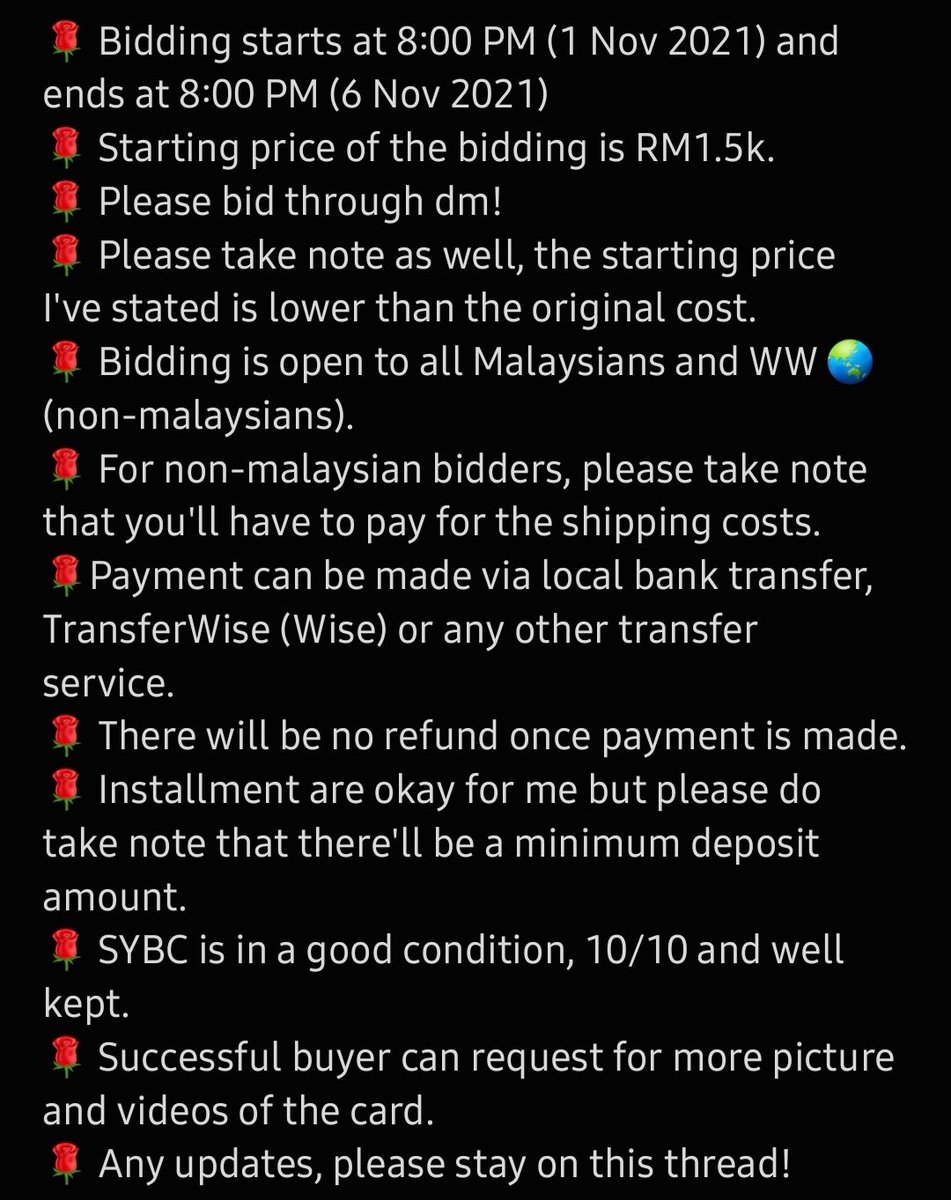 mynctzengo's tweet photo. [WTS 🇲🇾 / Help RT! 💚]

Taeyong SYBC

💰 Starting price : RM1.5k

🥝 Bid through dm!

` WW 🌏✅
` Item-on-Hand
` Readystock in 🇲🇾
` I have a capped price in mind! 🥰
` Please bid in MYR only!

🏷️ : NCT NCT127 NCT2020 Taeyong 李泰容 태용 Special Yearbook Card SYBC https://t.co/To48xLZ1tu
