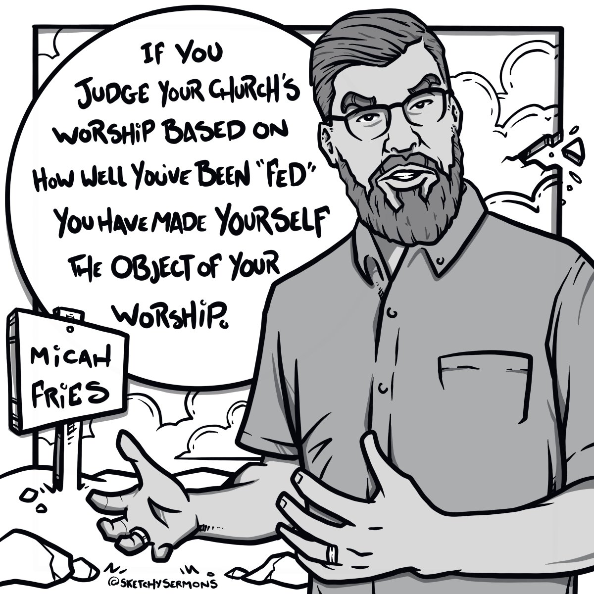 "If you judge your church's worship based on how well you've been 'fed' you have made yourself the object of your worship." <a href="/micahfries/">Micah Fries</a> 😳