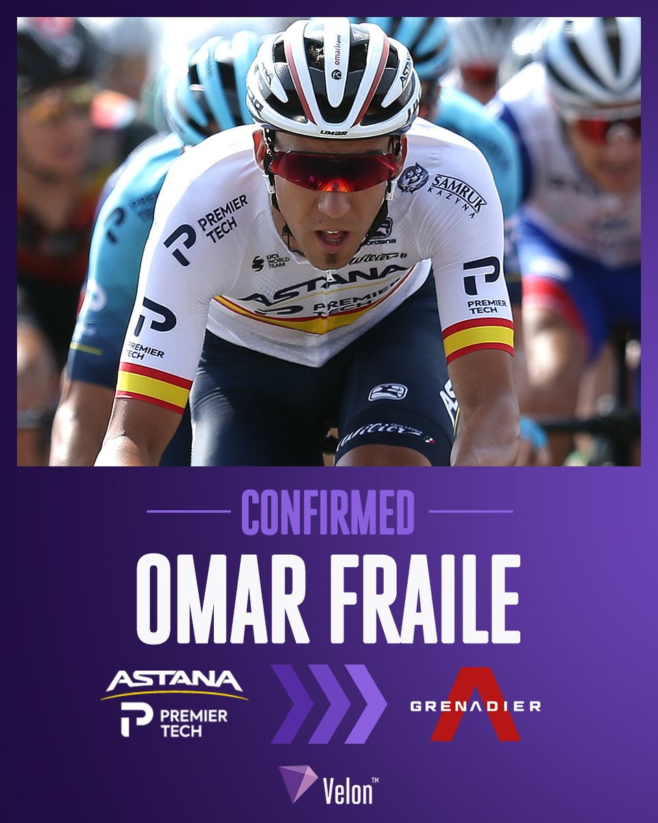 🔁 Confirmed 2022 transfer 🔁

Omar Fraile to join INEOS Grenadiers from Astana-Premier Tech on a two-year deal 🤝

See all the 2022 moves announced so far: goto.velon.cc/transfers2022