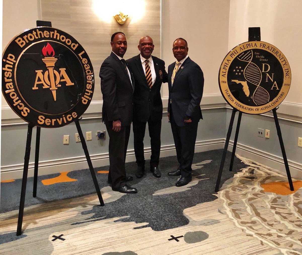 msalphas's tweet photo. MAN District Director Brother Newman joined Florida District Brother Gregory Harris and the Brothers of the @ffac1906 for the Florida District Conference in Daytona Beach, Florida. Congratulations to Brother Harris on a successful conference. #MSAlphas #APA1906Network #AlphaSouth https://t.co/5fO8Kt6ylH