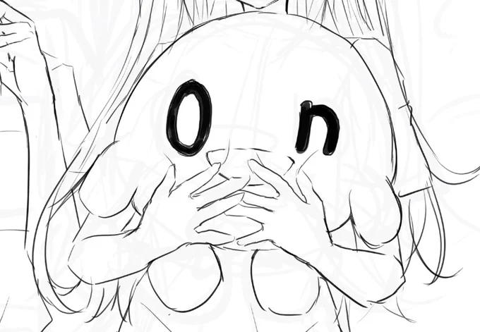 スケブのイラスト描いてるオン 