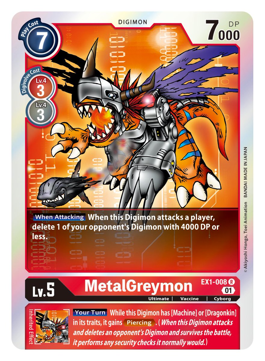 Classic Collection- [EX01] Card Previews] Today's card reveals are EX1-008  MetalGreymon and EX1-009 WarGreymon! -Classic Collection- [EX01] coming  this winter! #DigimonTCG #Digimon
