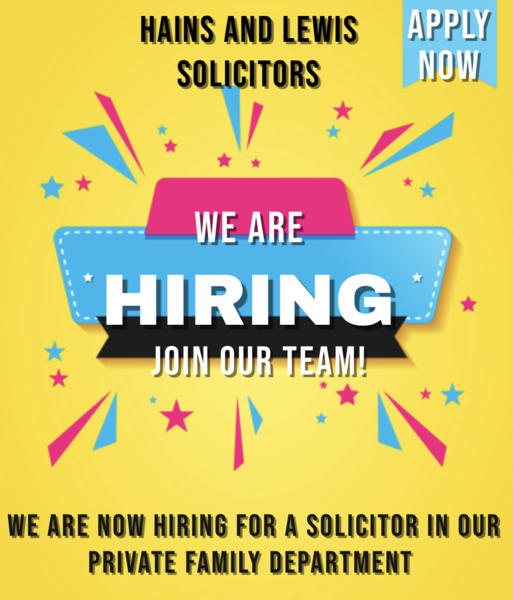 We’re recruiting for a Solicitor for our Private family dept dealing in matrimonial and private children matters in our Haverfordwest office. 3 years + PQE preferable. Salary neg, flexible working arrangements considered.

Apply only by email to nigel.roberts@hainsandlewis.co.uk