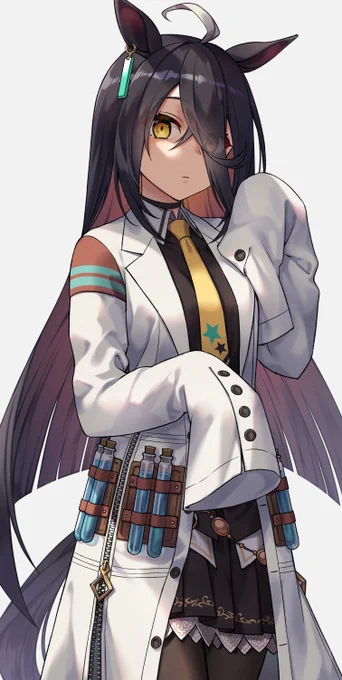 アグネスタキオンの白衣を着てみるマンハッタンカフェです #ウマ娘 