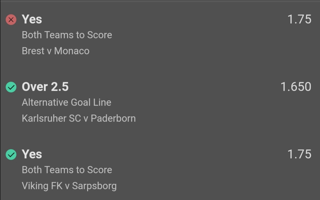Mr_X_Bets's tweet photo. Yesterday looked great with all the bets starting well but most fell just short.
#BetOfTheDay 1-1 on 18minutes but no 3rd goal.
#acca the Finland all 6 games fell 2 goals short over 2 games
#acca fell on the last leg
#teamacca was a Monaco goal of all things short https://t.co/Ja3VTlKyhY