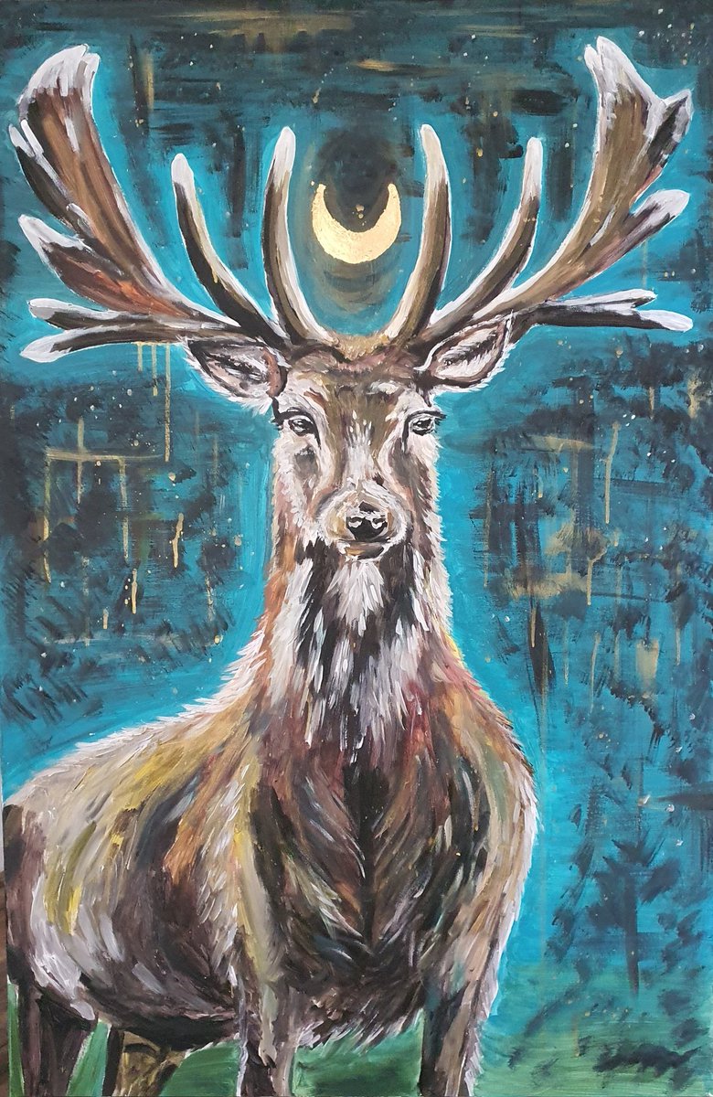 geeadriaansz's tweet photo. Oh deer 🦌 Formaat canvas: 75 cm x 115 cm • Gemaakt met acrylverf en goudkleurig metaalblad • Binnenkort in de webshop!
#hert • #canvas • #deer • #canvaspainting • #schilderij • #natuurkunstenares • #studiogee • #geeadriaansz https://t.co/UYtGrH4mOS