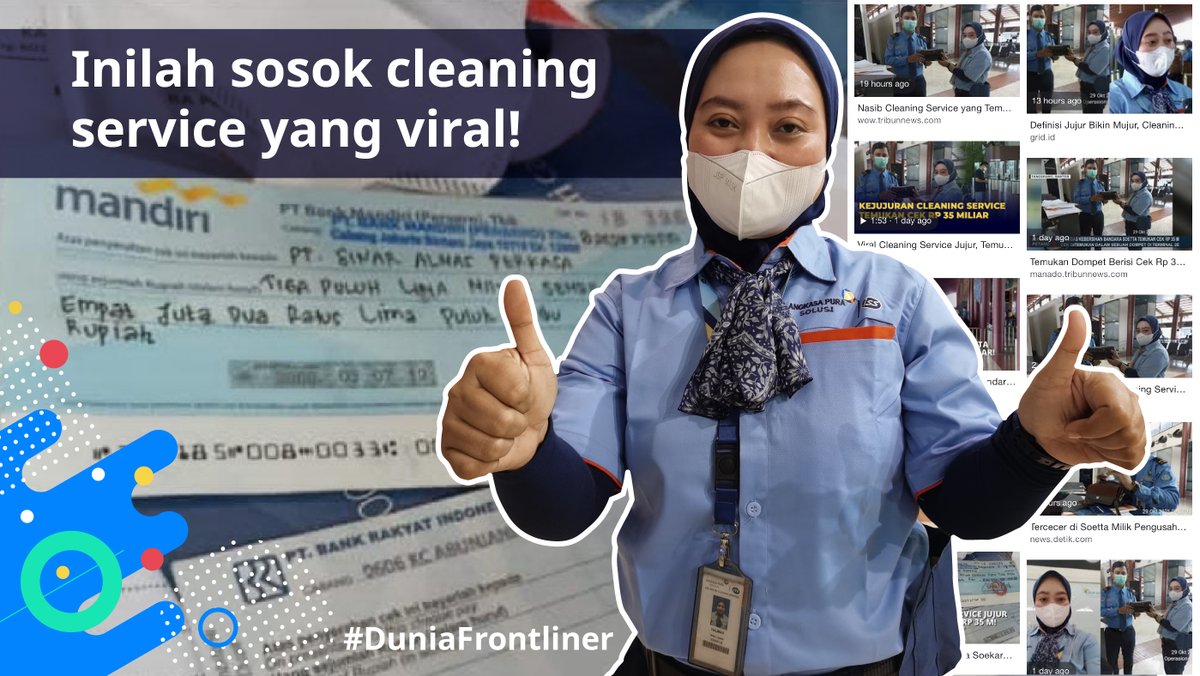 ISSINDO's tweet photo. Ini dia Halimah, cleaning service yang viral karna mengembalikan temuan cek lebih dari 35 Miliar. Kemarin Mimin punya kesempatan ngobrol bareng Halimah nih untuk cari tau cerita lengkapnya, simak di threads berikut!
#DuniaFrontliner #CleaningService #Halimah #SoekarnoHatta https://t.co/x44jydp4K4