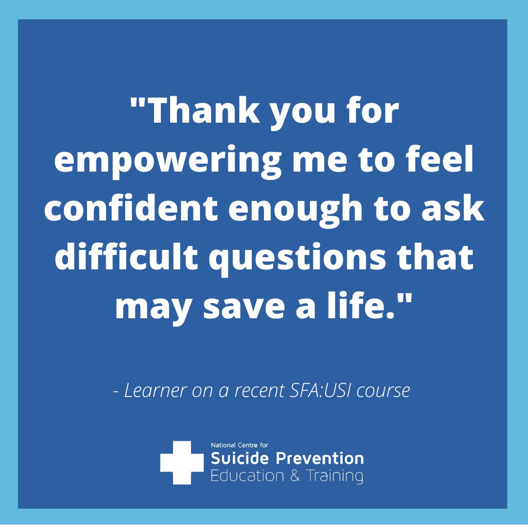 Isn't this just the best kind of feedback our excellent Tutors could ask for? Great job to all of those delivering #SuicideFirstAid last week! 🌟

#suicideprevention #suicideawareness