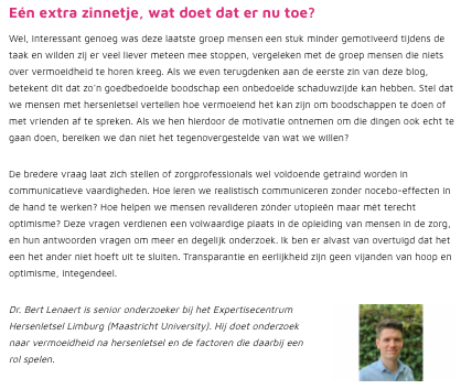 LimburgBrain's tweet photo. Communiceren over de gevolgen van hersenletsel kan een onbedoelde schaduwzijde hebben. @BertLenaert blogt over de tegenhanger van het placebo-effect: het nocebo-effect. Lees zijn blog hier: https://t.co/T2t10zcQsd https://t.co/afBJ9oKwQp