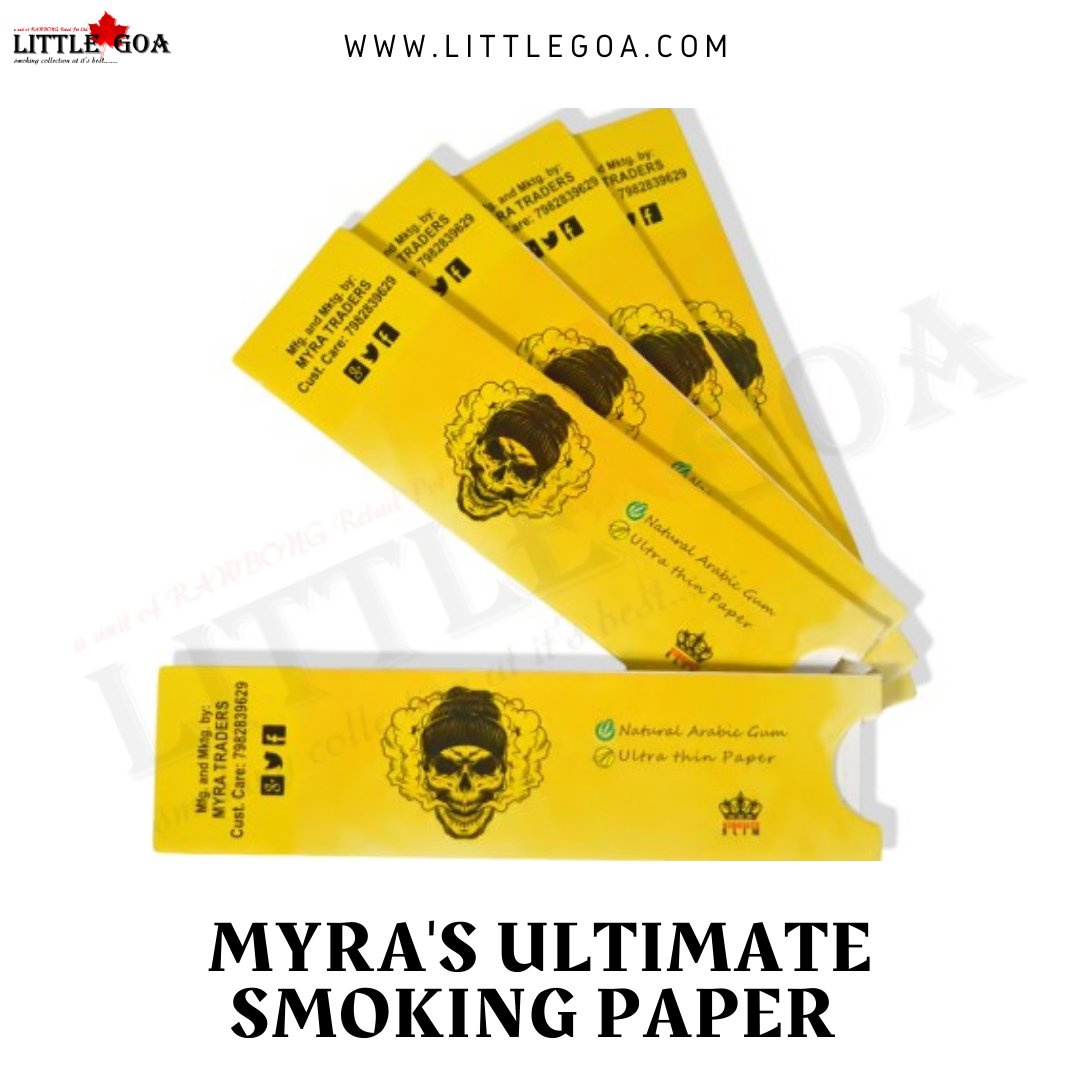 Littlegoa_'s tweet photo. Myra's Ultimate Smoking Paper (Pack of 5)(SAVE IT FOR LATER)
DM/Contact- 9311877979, 8287677878
For more visit "https://t.co/a5nv9BAMG8"
#rollingpaper #smokinglover #smoker #lovesmoking #stoner #headshop #hookahshop #hookahbar #shishashop #littlegoa #india https://t.co/Pl33jDK0Tw