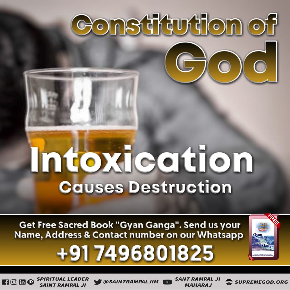SurenderDuggal5's tweet photo. ##GodMorningMonday
Alcohol brings nothing other than destruction to the consumer. So a intelligent person never consumes it. 
🌍🌍 https://t.co/sIwYBopIUF https://t.co/RlHvytxR4d