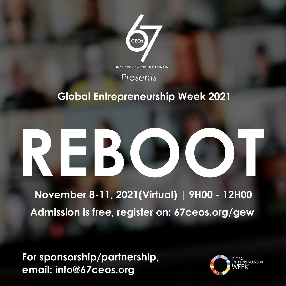 67CEOs's tweet photo. Admission is free, register on: https://t.co/O6b2s5Krt6
For corporate sponsorship/partnership, email: info@67ceos.org

#67CEOs #SMME #Startup #ESD #GEW #GEW2021 https://t.co/sKR12pJcUM