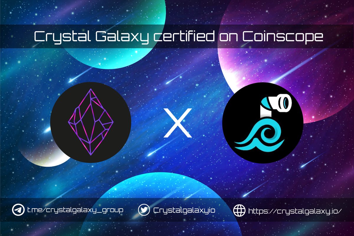 Crystalgalaxyio's tweet photo. 🪐 Crystal Galaxy certified on @coinscopecrypto!

✅ Go to vote! https://t.co/HUYfJnXiHO? 

#BSC #Presale #Privatesale #Pinksale #BSCGems #P2E  #DeFi #cryptogames #PancakeSwap #NFT #Metaverse https://t.co/D1Sk1XRXxe