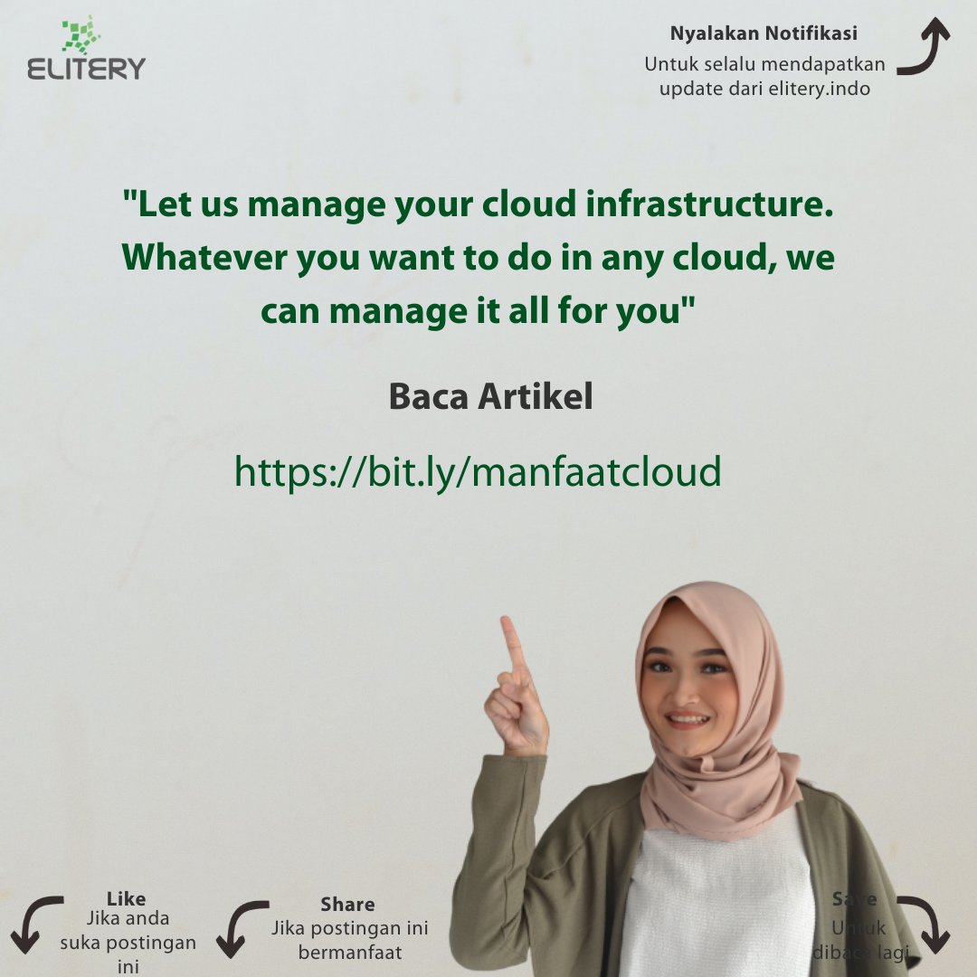 Mau beralih ke cloud tapi pusing harus belajar services dan tools cloud yang kompleks?🤷

Jangan kuatir segera konsultasikan secara gratis kebutuhan cloud bisnis Anda ke Elitery aja ✅

Artikel lengkap: bit.ly/manfaatcloud

#elitery #managedcloud #aws #gcp #cloud #tech #trend