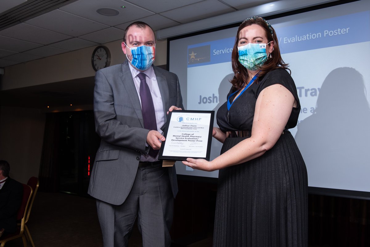 CMHPCommunity's tweet photo. Congrats to our CMHP Award Winners 2021! Service evaluation or development poster award, winner – Joshua Dunn @CNTWNHS, RU – @TykeChick @NottsHealthcare  #CMHP21
https://t.co/Q1UsSvny32 https://t.co/r7fL7FOMCX