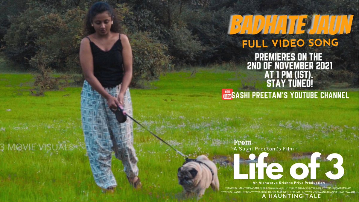 CSG_Prodcutions's tweet photo. https://t.co/GKOfD5k0MS
Badhate jaun full video is song releasing tomorrow i.e., 2nd November 2021 at 1 PM on Sashi Preetam's YouTube channel
#lifeof3 #tollywoodmusic #telugumovieupdates #telugumovienews #LO3 #telugusongs #latestTelugunews #LatestTeluguMovies #LatestTeluguSongs https://t.co/K0CuNgFozS
