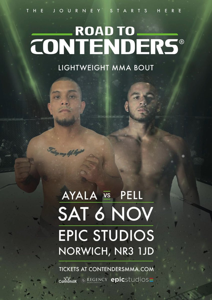 Fight week!! 

Our main event in Norwich this Saturday sees Tariq Pell (4-2) square off with Kiko Ayala (5-1) in a lightweight banger!

Tickets here ⬇️ #mma 

eventbrite.co.uk/e/road-to-cont…